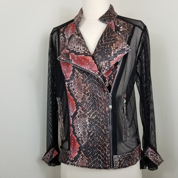Alberto Makali Jackets & Blazers - Alberto Makali Mesh Snakeskin Print Jacket